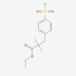 molecular formula C13H17ClO4S B016480 Ethyl 2,2-dimethyl-3-(4-chlorosulfonylphenyl)propionate CAS No. 887355-04-6