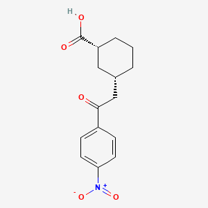 molecular formula C15H17NO5 B1648003 cis-3-[2-Oxo-2-(4-nitrophenyl)ethyl]cyclohexane-1-carboxylic acid 