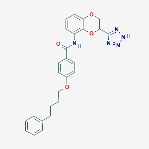molecular formula C26H25N5O4 B164810 4-(4-phenylbutoxy)-N-[3-(2H-tetrazol-5-yl)-2,3-dihydro-1,4-benzodioxin-5-yl]benzamide CAS No. 135556-20-6