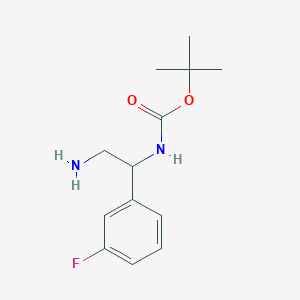 molecular formula C13H19FN2O2 B1648176 tert-butyl N-[2-amino-1-(3-fluorophenyl)ethyl]carbamate 