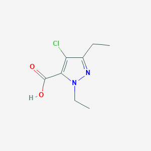 molecular formula C8H11ClN2O2 B164823 4-Chloro-1,3-diethyl-1H-pyrazole-5-carboxylic acid CAS No. 128537-59-7