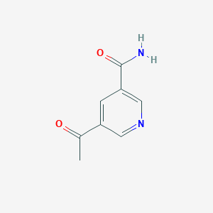 molecular formula C8H8N2O2 B1648295 3-Pyridinecarboxamide, 5-acetyl- 