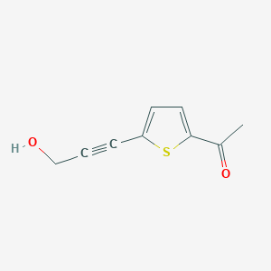 molecular formula C9H8O2S B164849 1-[5-(3-Hydroxyprop-1-ynyl)-2-thienyl]ethan-1-one CAS No. 133665-85-7