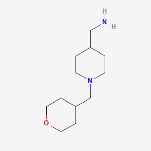 molecular formula C12H24N2O B1648492 4-Piperidinemethanamine, 1-[(tetrahydro-2H-pyran-4-yl)methyl]- 