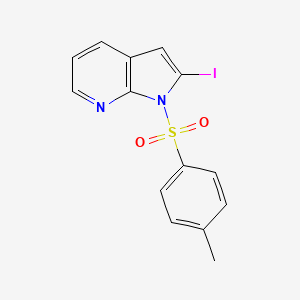 molecular formula C14H11IN2O2S B1648505 1H-Pyrrolo[2,3-B]pyridine, 2-iodo-1-[(4-methylphenyl)sulfonyl]- 