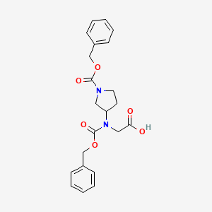 molecular formula C22H24N2O6 B1648637 2-[Phenylmethoxycarbonyl-(1-phenylmethoxycarbonylpyrrolidin-3-yl)amino]acetic acid 