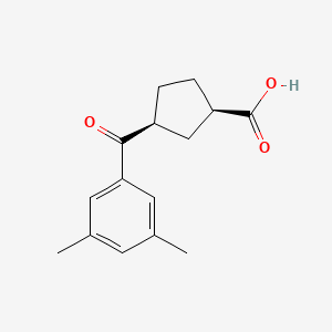 molecular formula C15H18O3 B1648698 cis-3-(3,5-Dimethylbenzoyl)cyclopentane-1-carboxylic acid CAS No. 732253-27-9