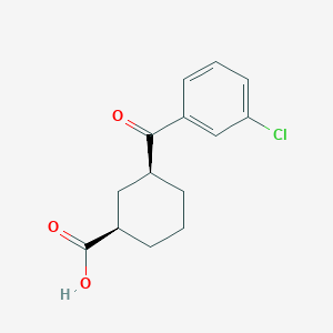 molecular formula C14H15ClO3 B1648701 cis-3-(3-Chlorobenzoyl)cyclohexane-1-carboxylic acid 