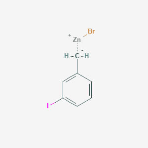 molecular formula C7H6BrIZn B1648702 Bromozinc(1+);1-iodo-3-methanidylbenzene 