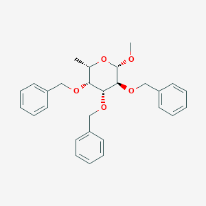 molecular formula C28H32O5 B016488 (2S,3S,4R,5R,6S)-2-methoxy-6-methyl-3,4,5-tris(phenylmethoxy)oxane CAS No. 74841-88-6