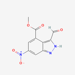 molecular formula C10H7N3O5 B1648929 methyl 3-formyl-6-nitro-2H-indazole-4-carboxylate 
