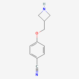 molecular formula C11H12N2O B1648940 4-(Azetidin-3-ylmethoxy)benzonitrile 