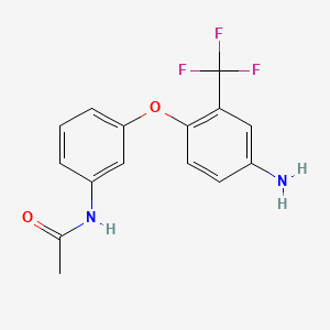 molecular formula C15H13F3N2O2 B1648967 N-{3-[4-Amino-2-(trifluoromethyl)phenoxy]-phenyl}acetamide CAS No. 946740-70-1