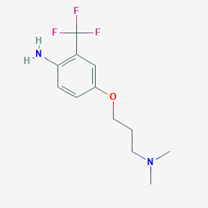 molecular formula C12H17F3N2O B1649006 N-{3-[4-Amino-3-(trifluoromethyl)phenoxy]propyl}-N,N-dimethylamine CAS No. 801190-26-1