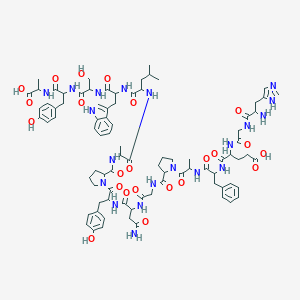 molecular formula C85H110N20O23 B164902 H-DL-His-Gly-DL-Glu-DL-Phe-DL-Ala-DL-Pro-Gly-DL-Asn-DL-Tyr-DL-Pro-DL-Ala-DL-Leu-DL-Trp-DL-Ser-DL-Tyr-DL-Ala-OH CAS No. 133531-91-6