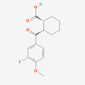 cis-2-(3-Fluoro-4-methoxybenzoyl)cyclohexane-1-carboxylic acid