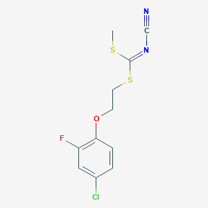 molecular formula C11H10ClFN2OS2 B1649100 [2-(4-Chloro-2-fluorophenoxy)ethyl]methyl-cyanocarbonimidodithioate 