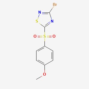molecular formula C9H7BrN2O3S2 B1649102 3-Bromo-5-(4-methoxyphenylsulfonyl)-1,2,4-thiadiazole 