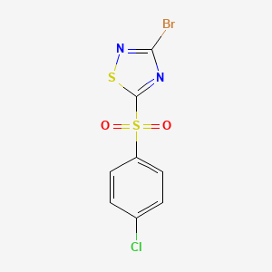 molecular formula C8H4BrClN2O2S2 B1649121 3-Bromo-5-((4-chlorophenyl)sulfonyl)-1,2,4-thiadiazole 