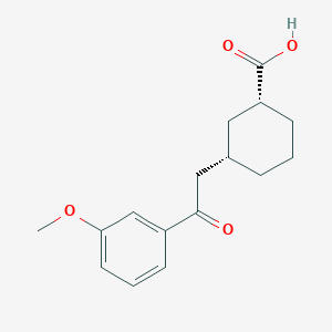 molecular formula C16H20O4 B1649220 cis-3-[2-(3-Methoxyphenyl)-2-oxoethyl]cyclohexane-1-carboxylic acid CAS No. 735275-09-9