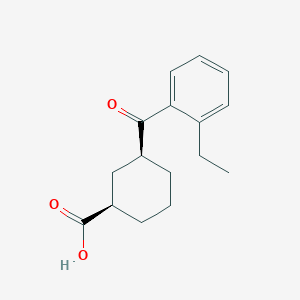molecular formula C16H20O3 B1649228 cis-3-(2-Ethylbenzoyl)cyclohexane-1-carboxylic acid 