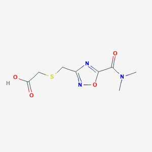 [({5-[(Dimethylamino)carbonyl]-1,2,4-oxadiazol-3-yl}methyl)thio]acetic acid