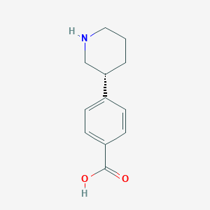 molecular formula C12H15NO2 B1649248 4-(3R)-3-Piperidinylbenzoic acid 