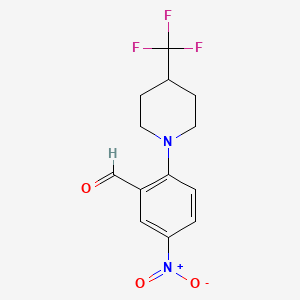 molecular formula C13H13F3N2O3 B1649250 5-Nitro-2-(4-(trifluoromethyl)piperidin-1-yl)benzaldehyde CAS No. 1033463-37-4