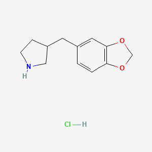 molecular formula C12H16ClNO2 B1649251 3-(1,3-Benzodioxol-5-ylmethyl)pyrrolidine;hydrochloride 
