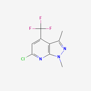 molecular formula C9H7ClF3N3 B1649253 6-Chloro-1,3-dimethyl-4-(trifluoromethyl)-1H-pyrazolo[3,4-b]pyridine CAS No. 952183-47-0