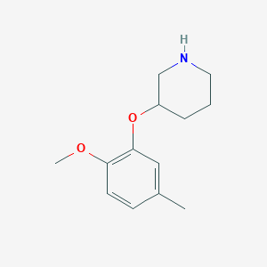 molecular formula C13H19NO2 B1649255 3-(2-Methoxy-5-methylphenoxy)piperidine 