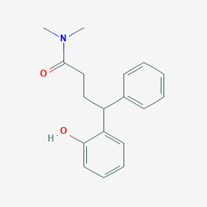 molecular formula C18H21NO2 B164926 Benzenebutanamide, 2-hydroxy-N,N-dimethyl-gamma-phenyl- CAS No. 129841-21-0