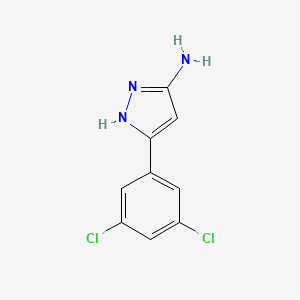 molecular formula C9H7Cl2N3 B1649260 5-(3,5-dichlorophenyl)-1H-pyrazol-3-amine CAS No. 766520-00-7