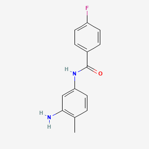 molecular formula C14H13FN2O B1649262 N-(3-Amino-4-methylphenyl)-4-fluorobenzamide CAS No. 1016847-69-0