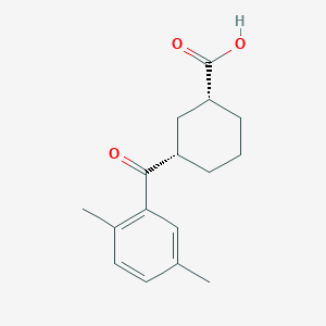molecular formula C16H20O3 B1649268 cis-3-(2,5-Dimethylbenzoyl)cyclohexane-1-carboxylic acid 