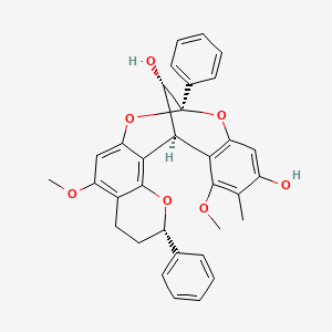 molecular formula C33H30O7 B1649315 (1S,5S,13S,21S)-9,19-Dimethoxy-18-methyl-5,13-diphenyl-4,12,14-trioxapentacyclo[11.7.1.02,11.03,8.015,20]henicosa-2,8,10,15(20),16,18-hexaene-17,21-diol CAS No. 194794-47-3