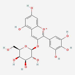 molecular formula C21H21O12+ B1649321 飞燕草素 3-半乳糖苷阳离子 CAS No. 197250-28-5