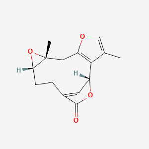 B1649324 5H-7,4-Methenofuro(3,2-c)oxireno(f)oxacycloundecin-5-one,1a,2,3,7,11,11a-hexahydro-8,11a-dimethyl-, (1aS,7R,11aS)- CAS No. 20082-45-5