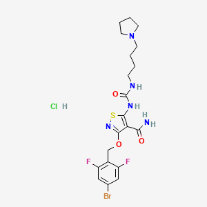 molecular formula C20H25BrClF2N5O3S B1649335 CP-547632 hydrochloride CAS No. 252003-71-7