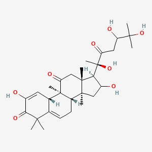 molecular formula C30H44O8 B1649367 (8S,9S,10S,13R,14S,17R)-2,16-dihydroxy-4,4,9,13,14-pentamethyl-17-[(2R)-2,5,6-trihydroxy-6-methyl-3-oxoheptan-2-yl]-8,10,12,15,16,17-hexahydro-7H-cyclopenta[a]phenanthrene-3,11-dione CAS No. 5979-41-9