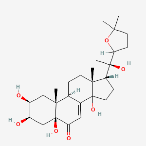 molecular formula C27H42O7 B1649407 Cholest-7-en-6-one, 22,25-epoxy-2,3,5,14,20-pentahydroxy-, (2beta,3beta,5beta)- CAS No. 80651-74-7