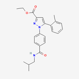 molecular formula C24H27N3O3 B1649477 ethyl 1-{4-[(isobutylamino)carbonyl]phenyl}-5-(2-methylphenyl)-1H-pyrazole-3-carboxylate CAS No. 1007488-30-3