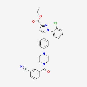 molecular formula C30H26ClN5O3 B1649486 ethyl 1-(2-chlorophenyl)-5-{4-[4-(3-cyanobenzoyl)piperazino]phenyl}-1H-pyrazole-3-carboxylate CAS No. 1007518-44-6