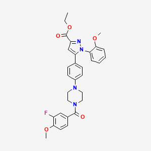 molecular formula C31H31FN4O5 B1649488 ethyl 5-{4-[4-(3-fluoro-4-methoxybenzoyl)piperazino]phenyl}-1-(2-methoxyphenyl)-1H-pyrazole-3-carboxylate CAS No. 1007520-04-8