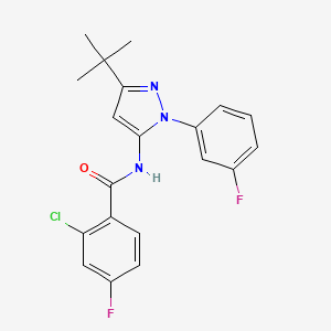 molecular formula C20H18ClF2N3O B1649495 N~1~-[3-(tert-butyl)-1-(3-fluorophenyl)-1H-pyrazol-5-yl]-2-chloro-4-fluorobenzamide CAS No. 1007541-95-8