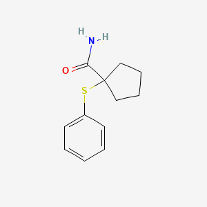 molecular formula C12H15NOS B1649526 Cyclopentanecarboxamide, 1-(phenylthio)- CAS No. 101329-87-7