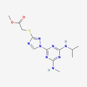 molecular formula C12H18N8O2S B1649556 methyl ({1-[4-(isopropylamino)-6-(methylamino)-1,3,5-triazin-2-yl]-1H-1,2,4-triazol-3-yl}thio)acetate CAS No. 1018047-24-9
