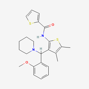 molecular formula C24H28N2O2S2 B1649586 N-{3-[(2-methoxyphenyl)(piperidin-1-yl)methyl]-4,5-dimethyl-2-thienyl}thiophene-2-carboxamide CAS No. 1020718-51-7