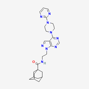 molecular formula C26H33N9O B1649589 Tricyclo[3.3.1.13,7]decane-1-carboxamide, N-[2-[4-[4-(2-pyrimidinyl)-1-piperazinyl]-1H-pyrazolo[3,4-d]pyrimidin-1-yl]ethyl]- CAS No. 1021025-40-0