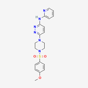 molecular formula C20H22N6O3S B1649596 6-(4-((4-methoxyphenyl)sulfonyl)piperazin-1-yl)-N-(pyridin-2-yl)pyridazin-3-amine CAS No. 1021115-12-7